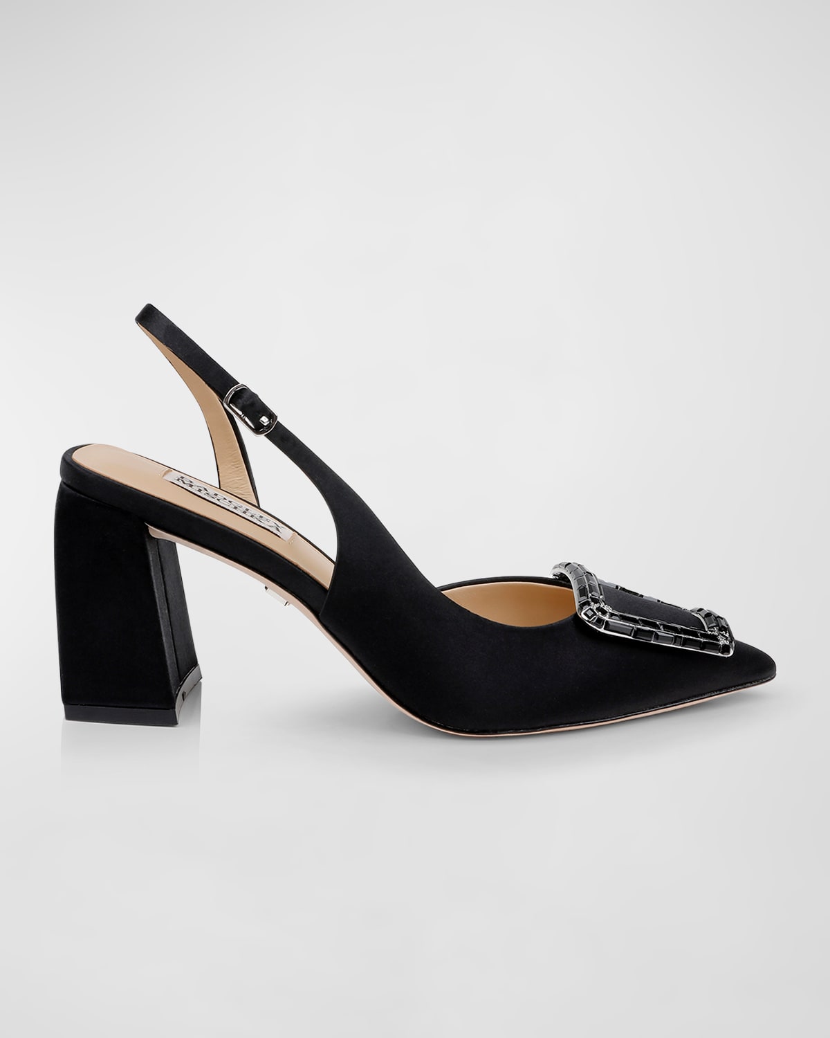 BADGLEY MISCHKA ADALINE GLITTER BUCKLE SLINGBACK PUMPS 