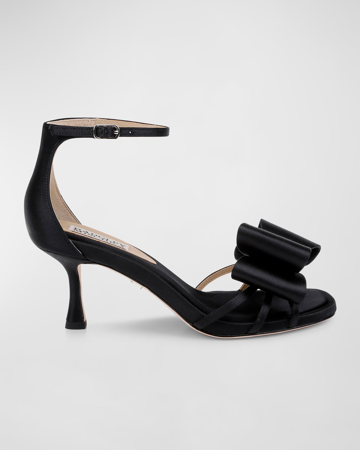 BADGLEY MISCHKA ALYSHA SILK BOW KITTEN SANDALS