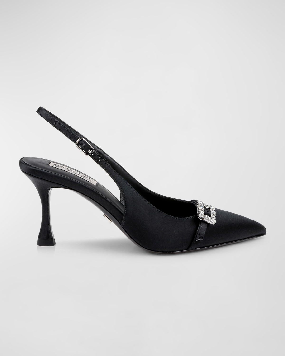 BADGLEY MISCHKA ANNMARIE GLITTER BUCKLE SLINGBACK PUMPS 