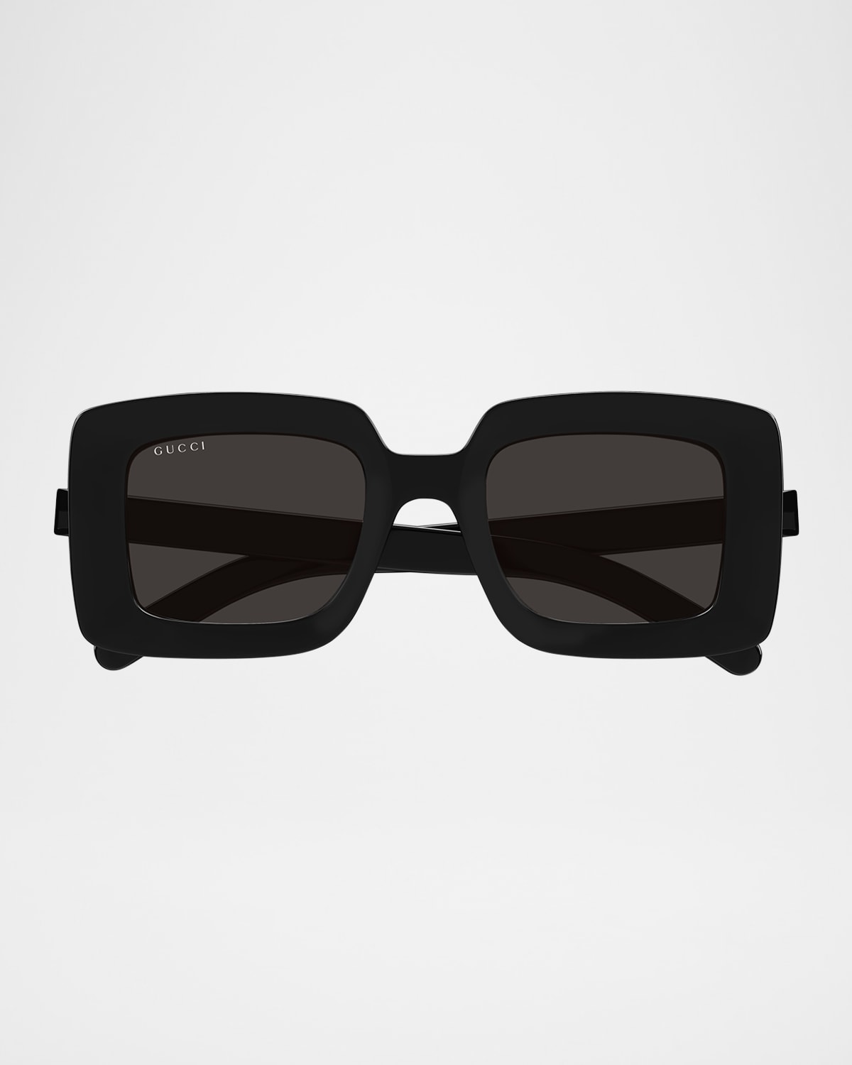 Gucci Oversized Rectangle Plastic Sunglasses In Shiny Black