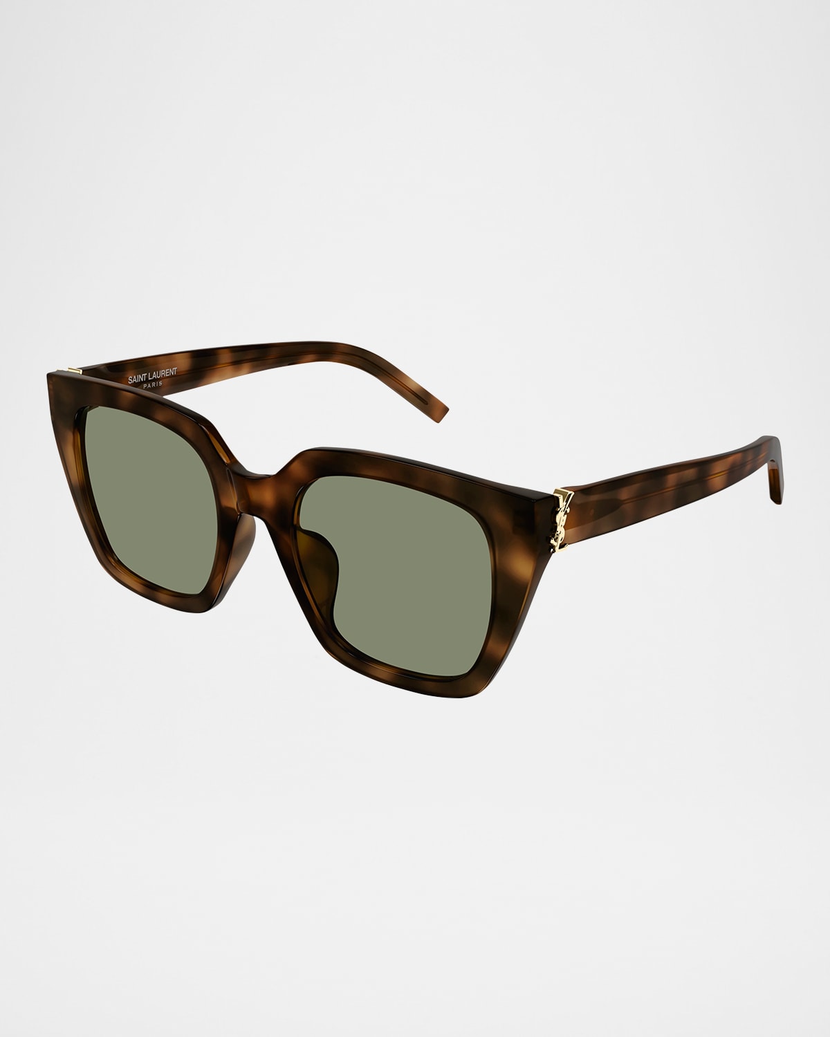 Saint Laurent Ysl Acetate Cat-eye Sunglasses In Shiny Medium Havana
