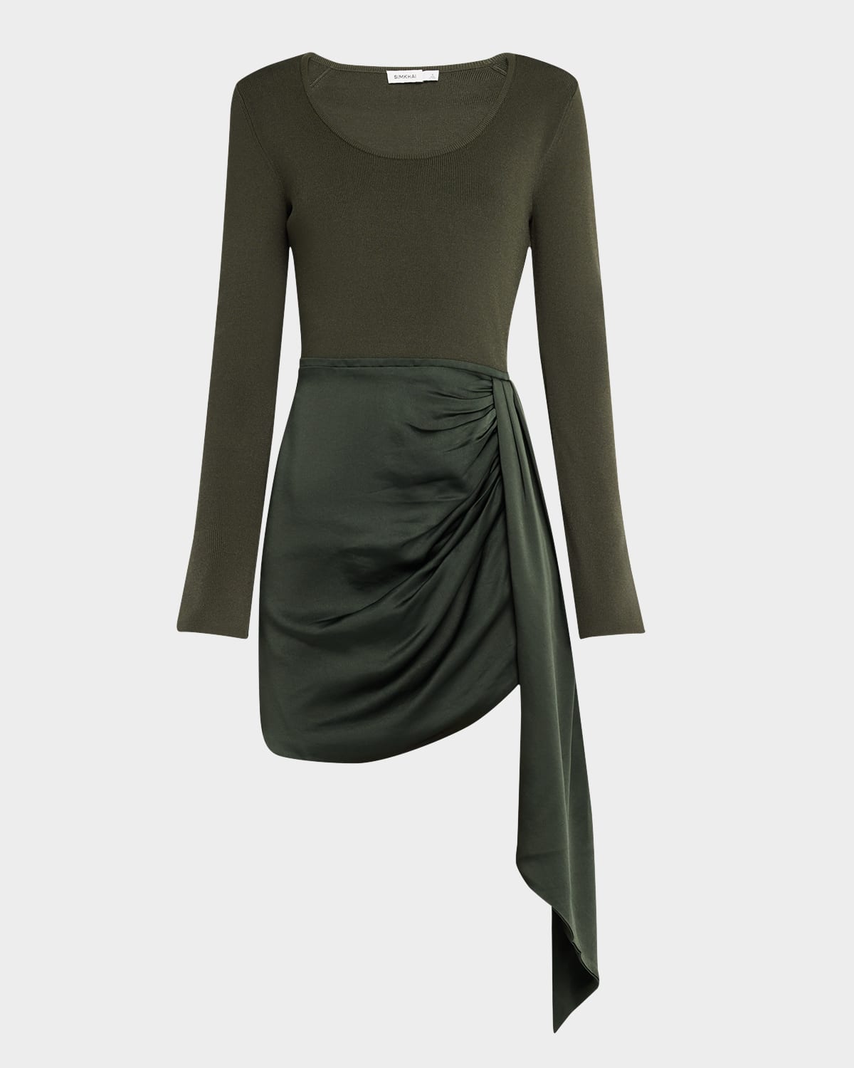 Springer Long-Sleeve Combo Wrap Dress
