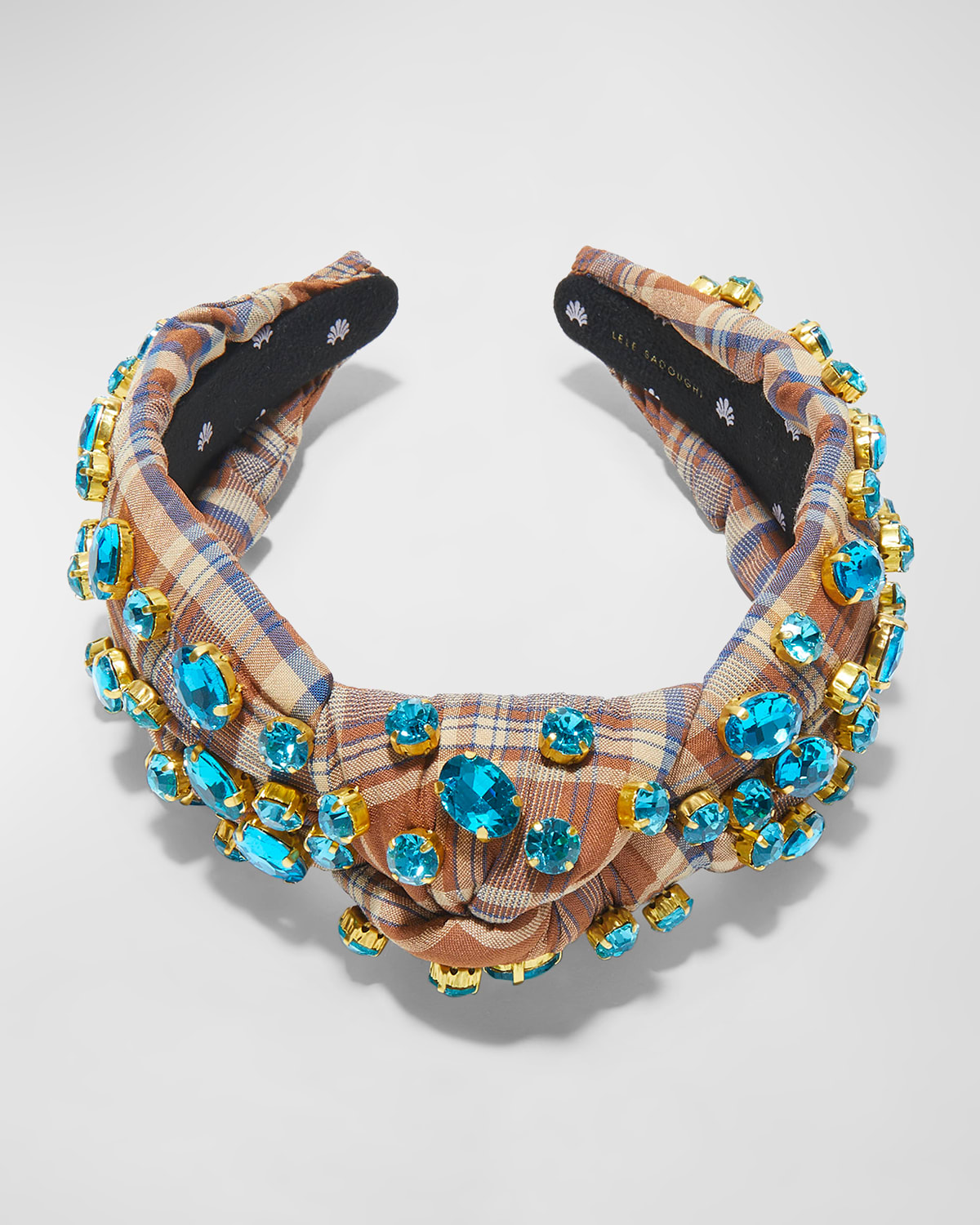 Embellished Plaid Knotted Headband