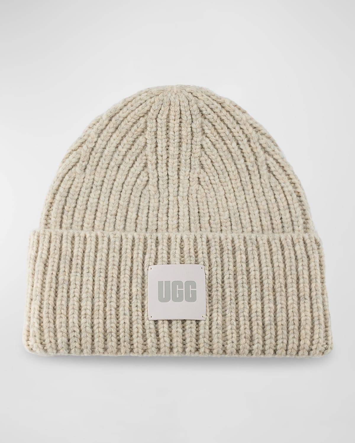 Ugg Men's Chunky Rib Knit Beanie Hat In Light Grey