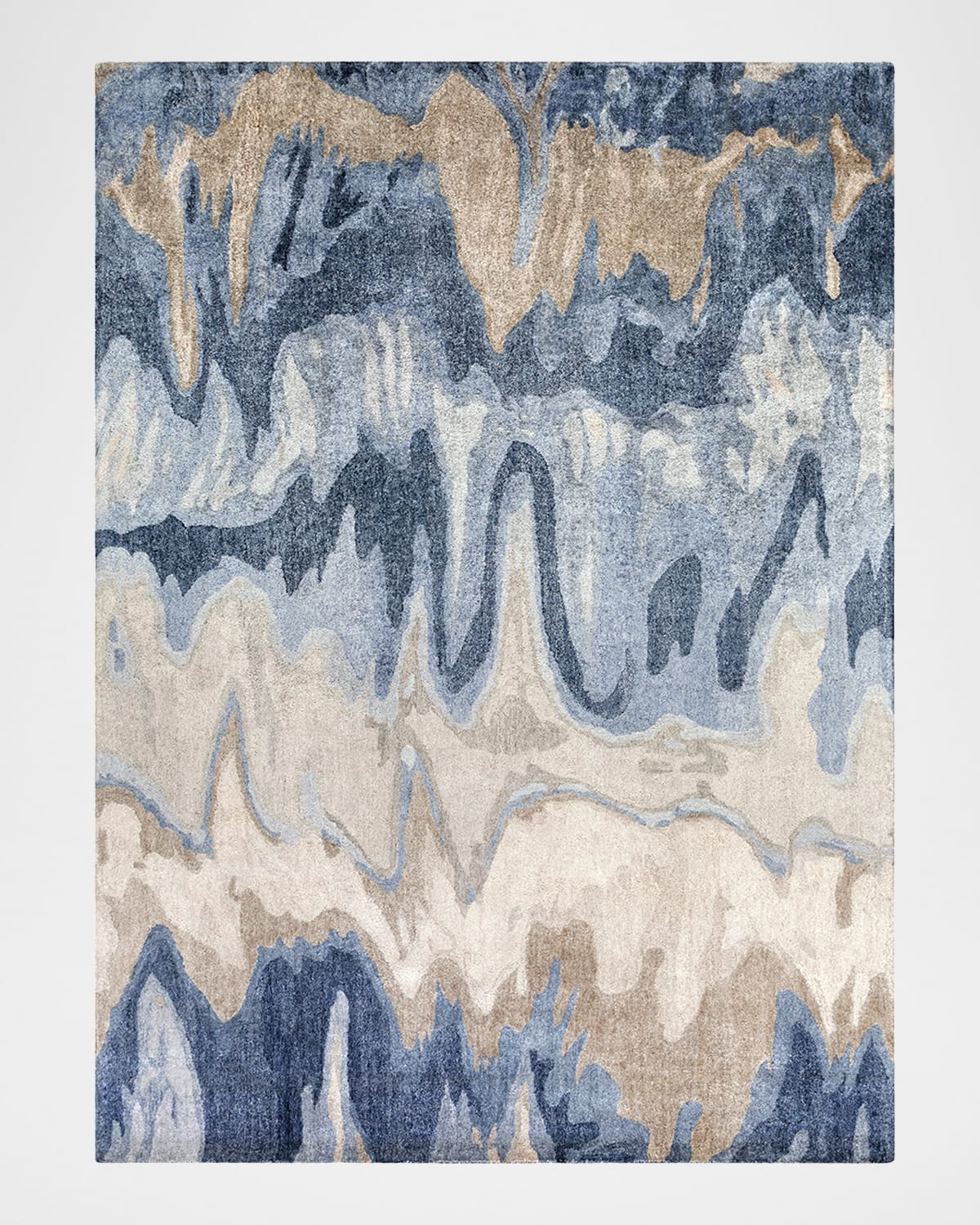 Surya Rugs Gemini Hand-tufted Rug, 9' X 13' In Denim/beige