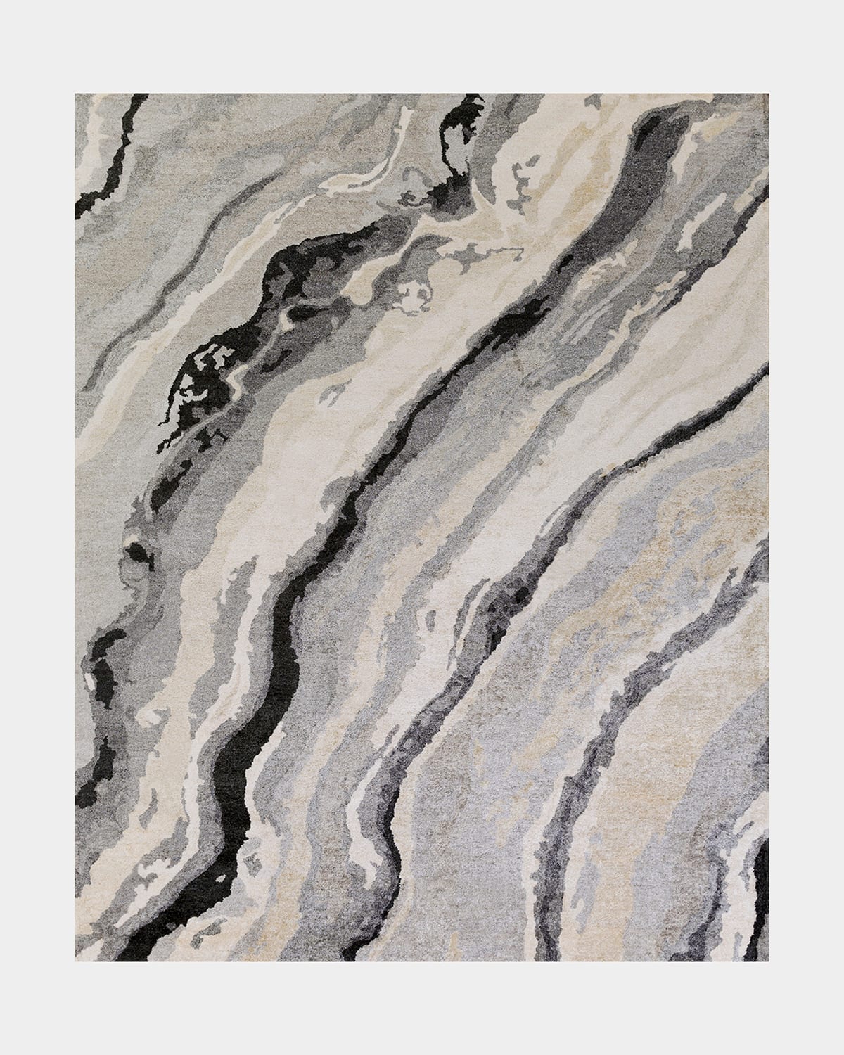 Surya Rugs Gemini Hand-tufted Rug, 6' X 9' In Charcoal/gray/off-white