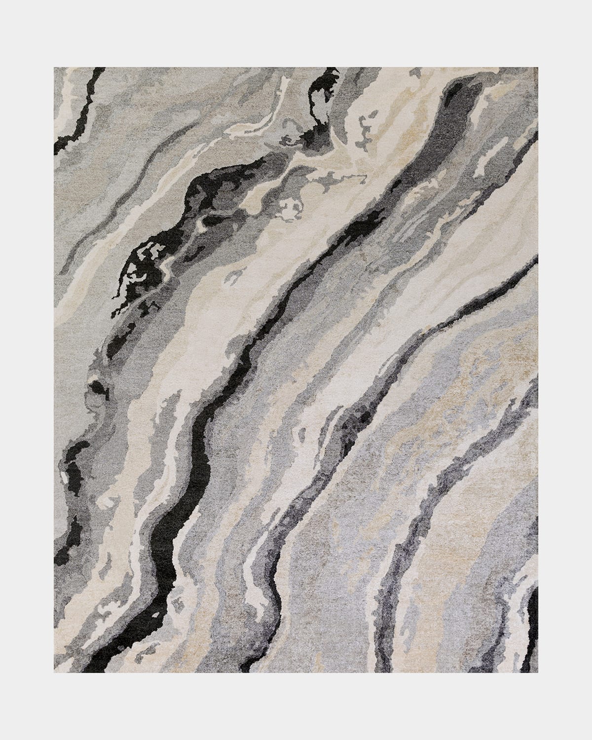 Surya Rugs Gemini Hand-tufted Rug, 9' X 13' In Charcoal/gray/off-white