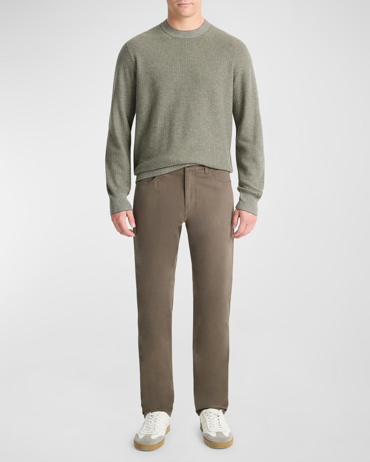 Vince Dylan Slim Fit Peached Stretch Cotton Pants In Frog