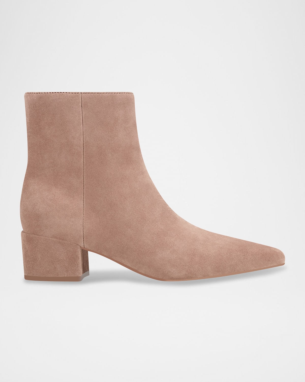 Marc Fisher Ltd Leonna Leather Block-heel Ankle Booties In Neutral