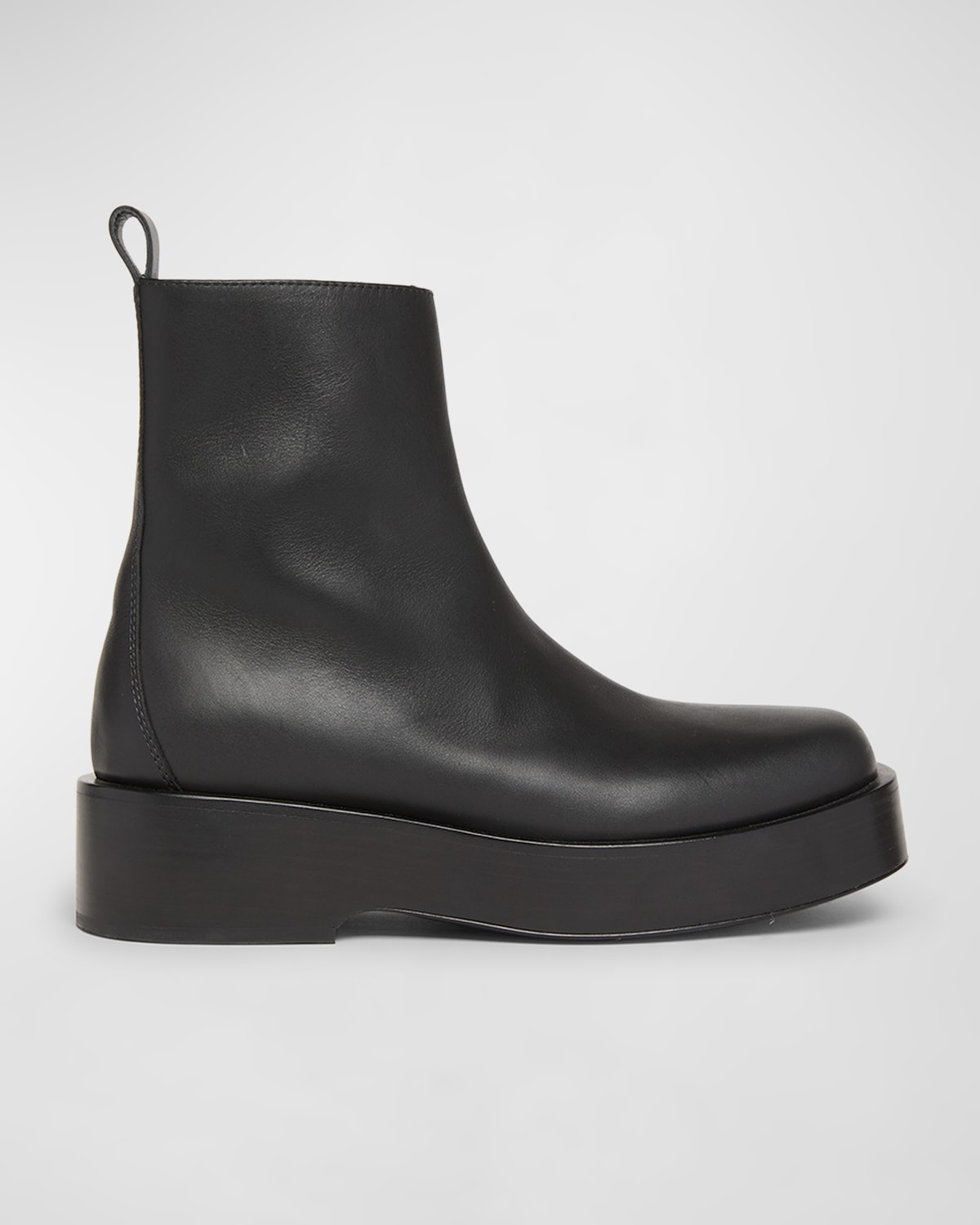 BOTTEGA VENETA TORINO LEATHER MOTO ANKLE BOOTS 
