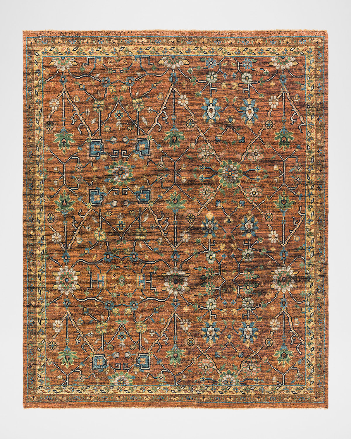 Surya Rugs Reign Hand-knotted Runner 2' X 8' In Brown/biege