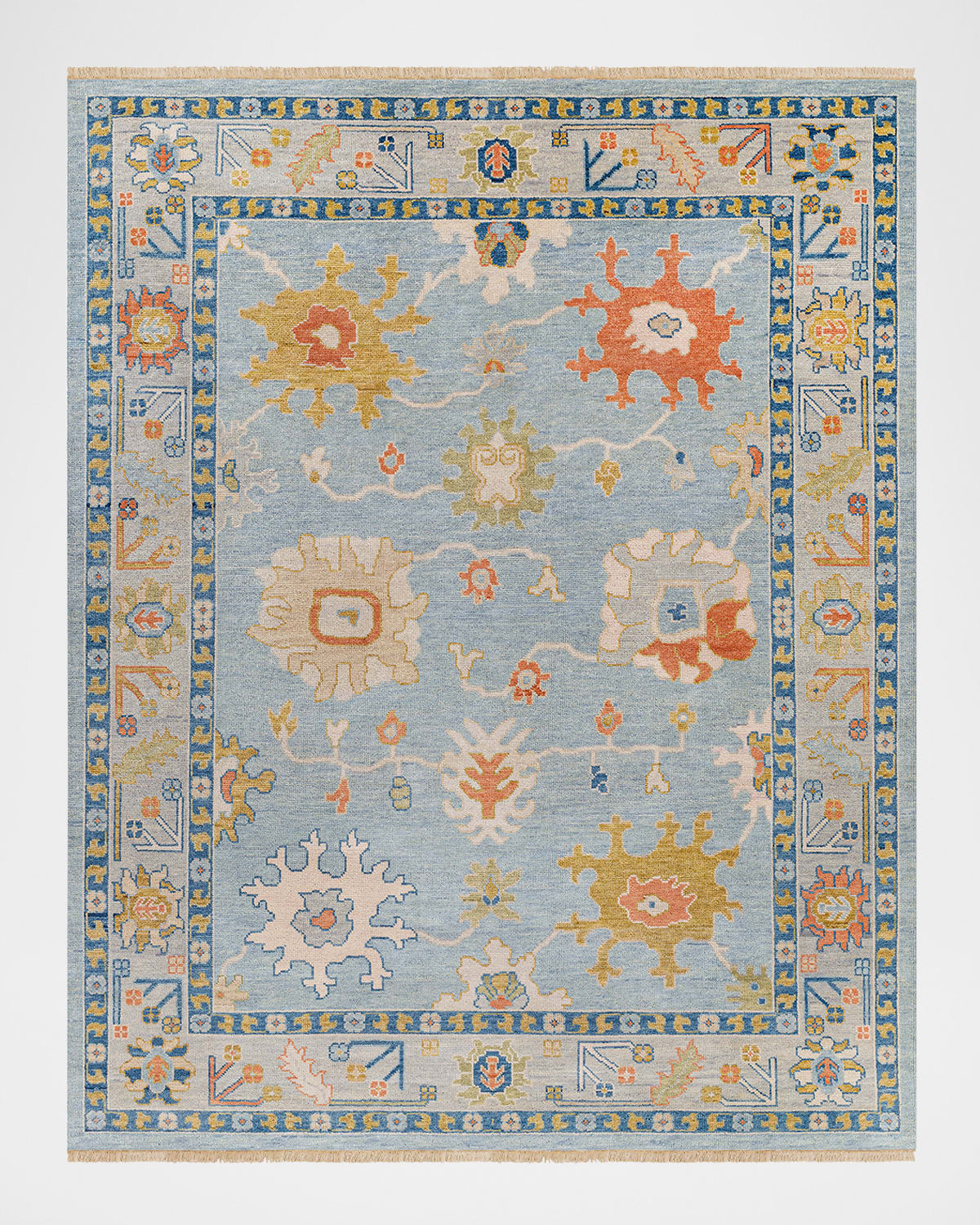Surya Rugs Sumela Hand-knotted Rug, 6' X 9' In Sage;beige;dark Blue