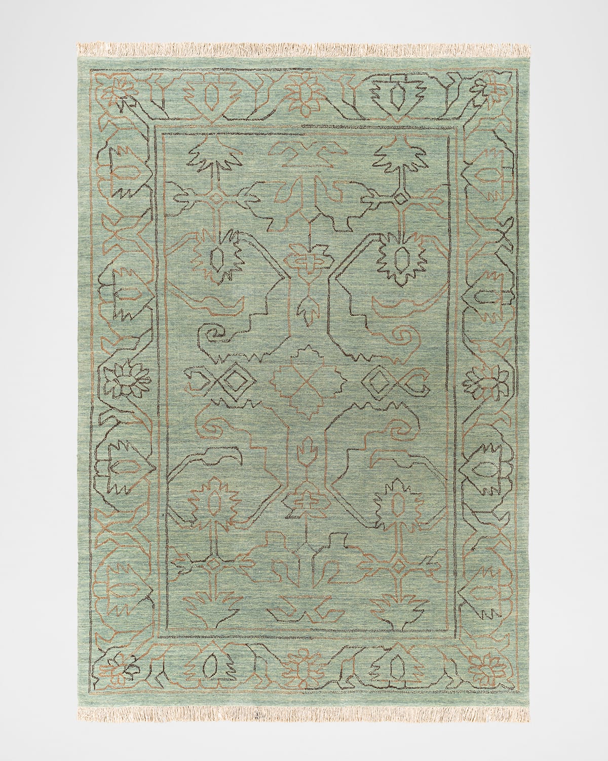 Surya Rugs Wilmington Hand-knotted Rug, 6' X 9' In Dusty Sage;slate;charcoal