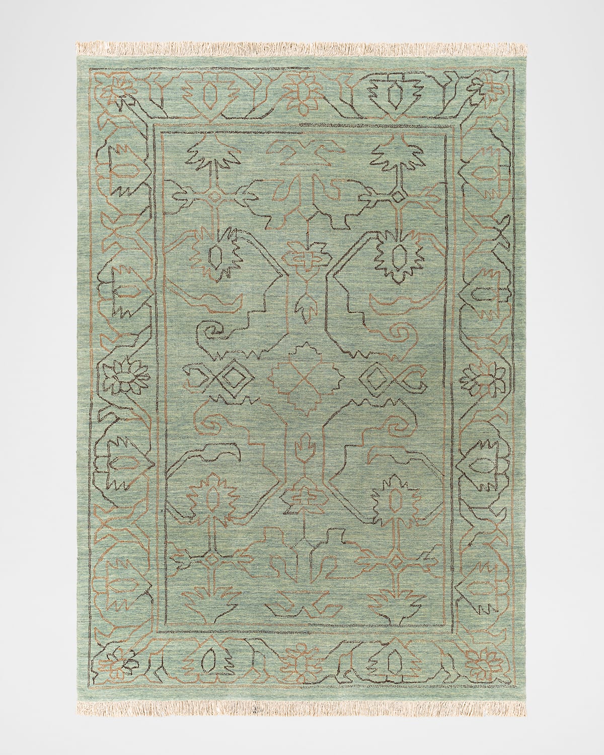 Surya Rugs Wilmington Hand-knotted Rug, 8' X 10' In Dusty Sage;slate;charcoal