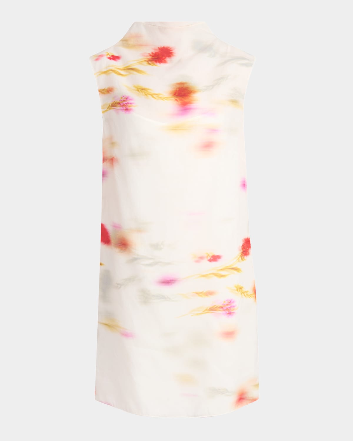 Ferragamo Off-white Blossom Flower Reversible Minidress In Whiteoliv