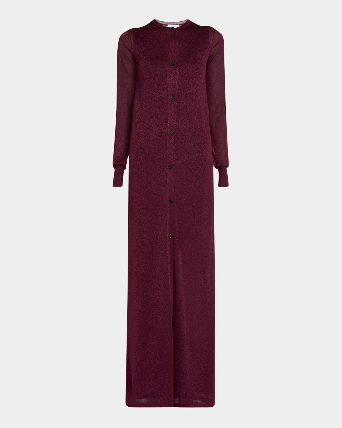 Ferragamo Long Lurex Knit Cardigan In Oxblood