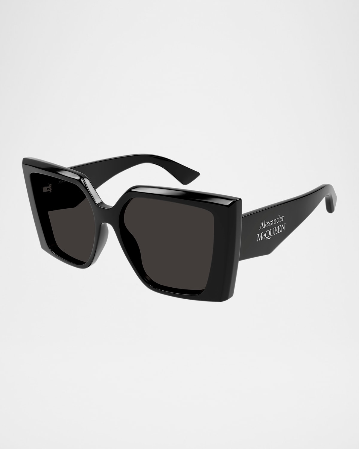 Alexander Mcqueen Mcqueen 56mm Square Sunglasses In Shiny Black