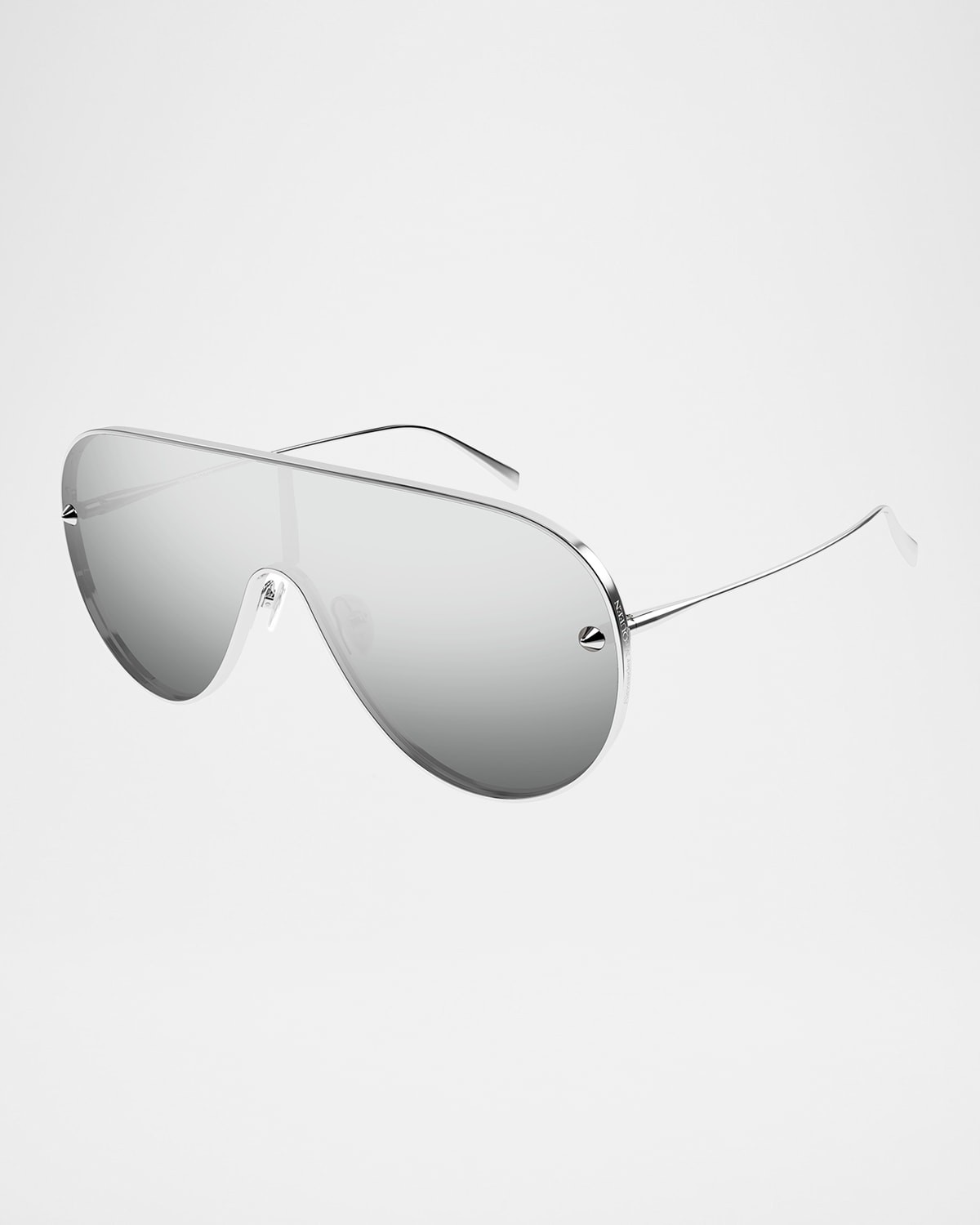Alexander Mcqueen 99mm Oversize Pilot Sunglasses In Shiny Silver