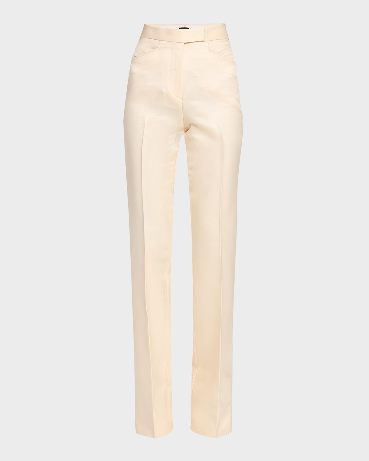 TOM FORD BARATHEA SILK-WOOL FLARED TUXEDO PANTS 