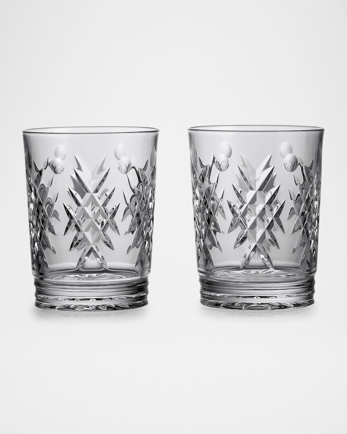 Waterford Crystal Winter Wonders Holly 13.5 Oz. Double Old-fashioned Glasses, Set Of 2 In Clear