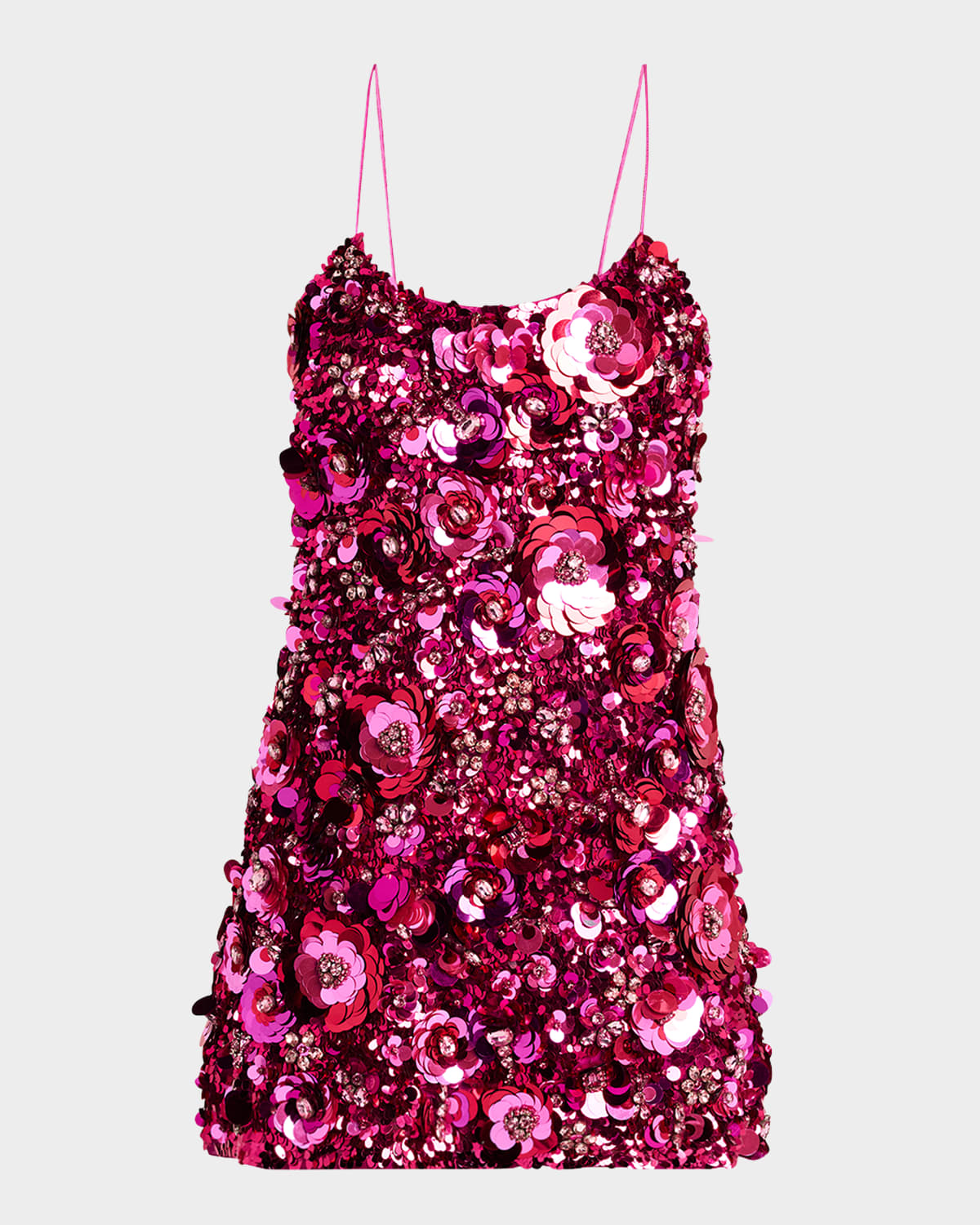 Loveshackfancy Rutherford Sequined Mini Dress In Rouge Poppy