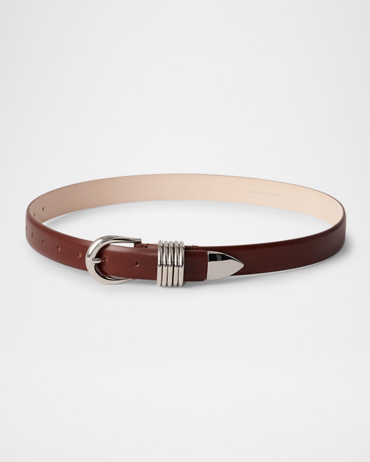 Dehanche Hollyhock Silver-buckle Calf-leather Belt In Burgundy