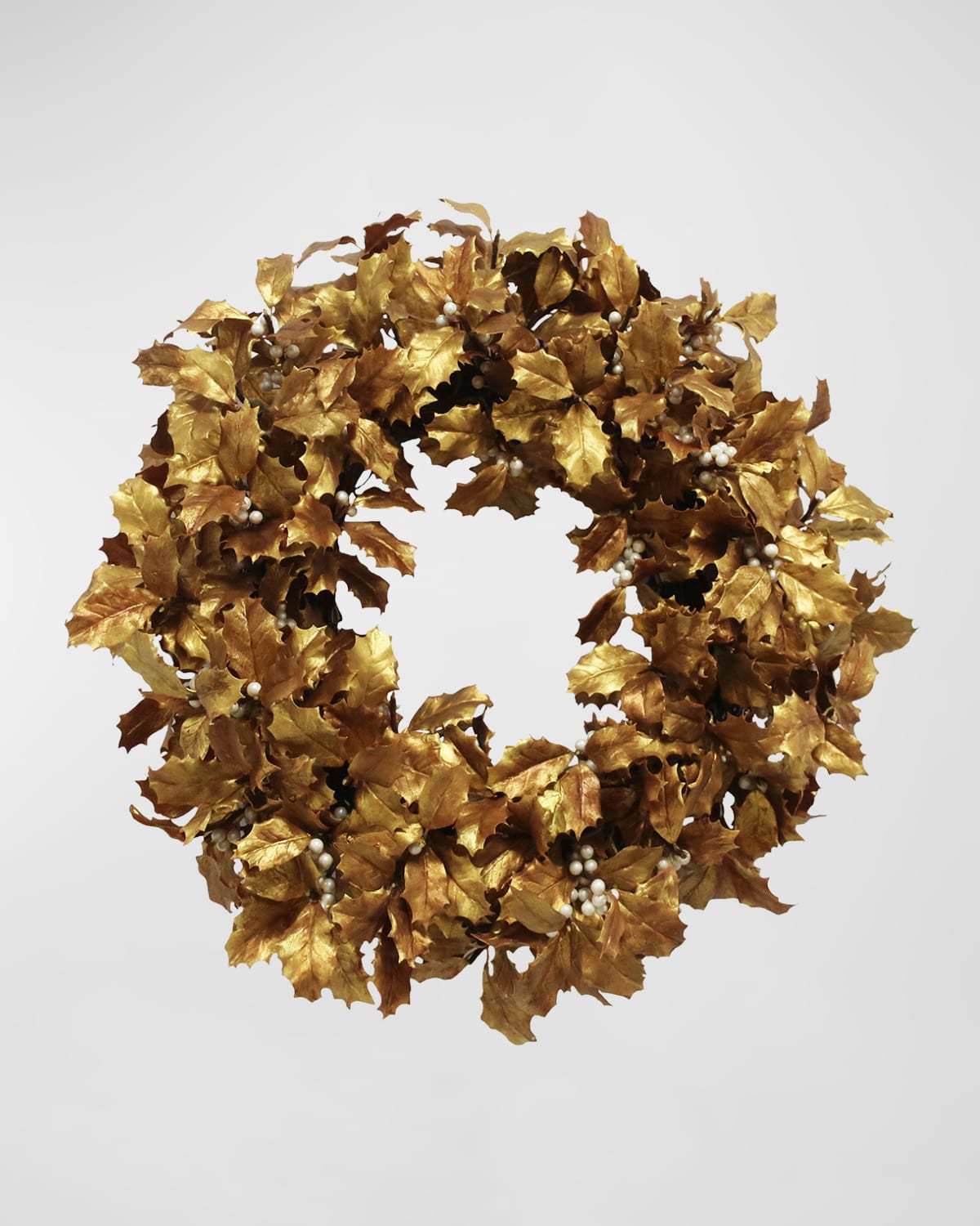 Winward Home Golden Holly Wreath In Gold