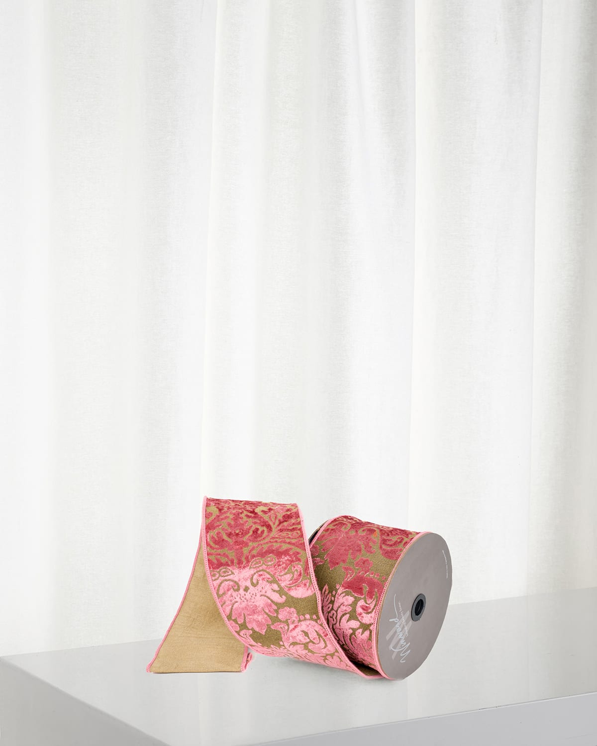 Winward Home Scrollwork Jacquard Ribbon, 4"w X 10 Yards In Mauve