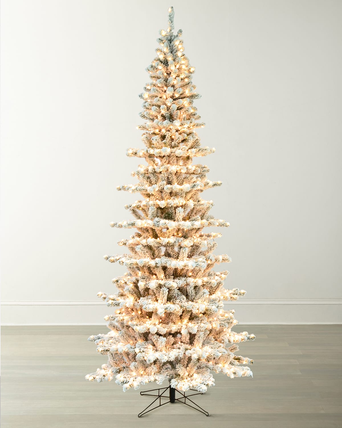 Winward Home Flocked Balsam Fir Pre-lit Christmas Tree, 9' In White