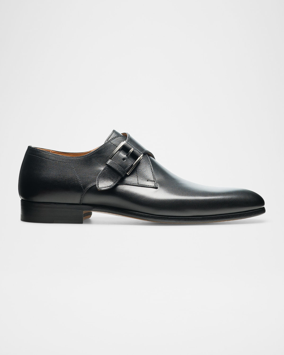 Magnanni Men's Mansfeld Leather Monk Strap Loafers In Black