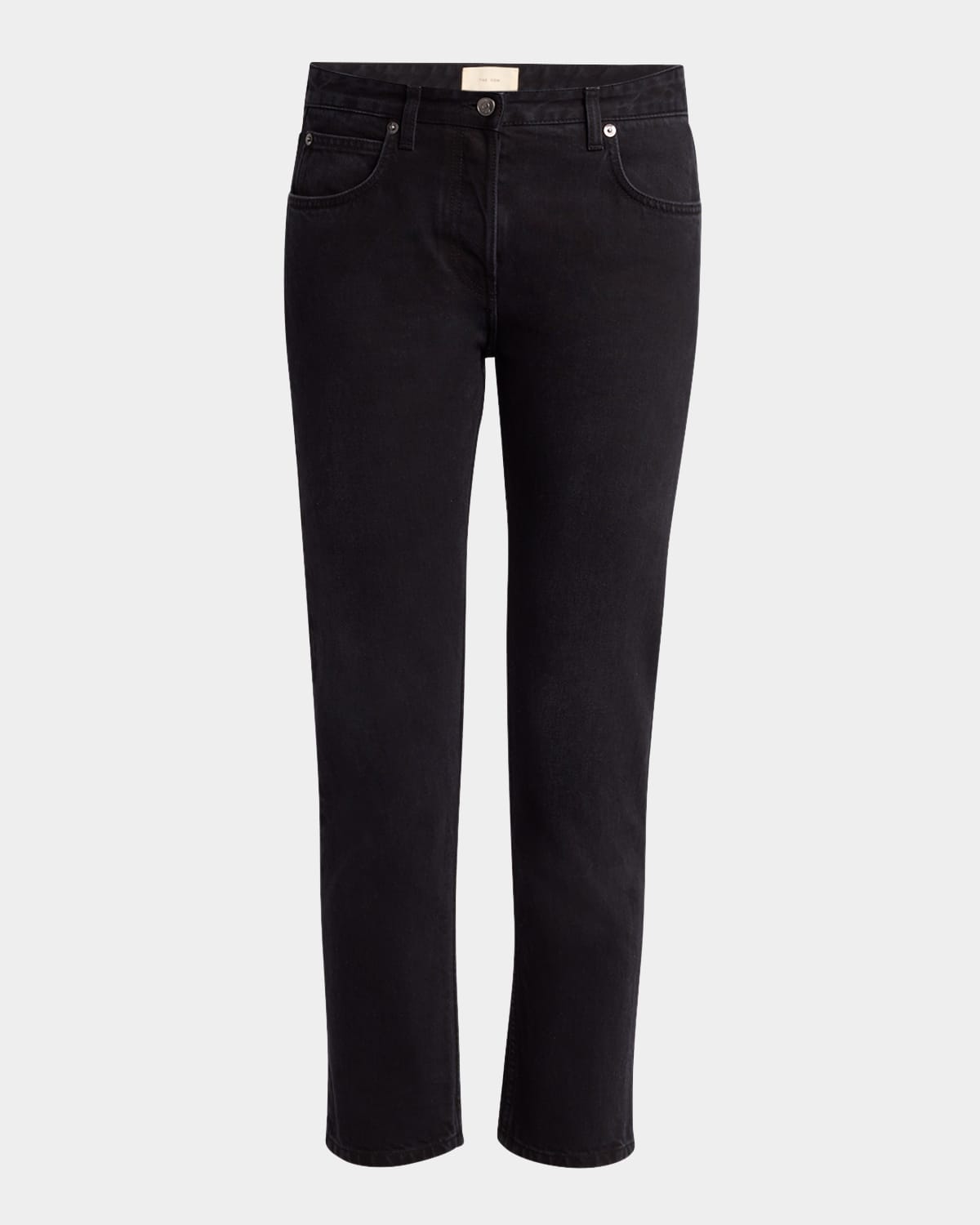 The Row Riaco Mid-rise Straight-leg Ankle Jeans In Black