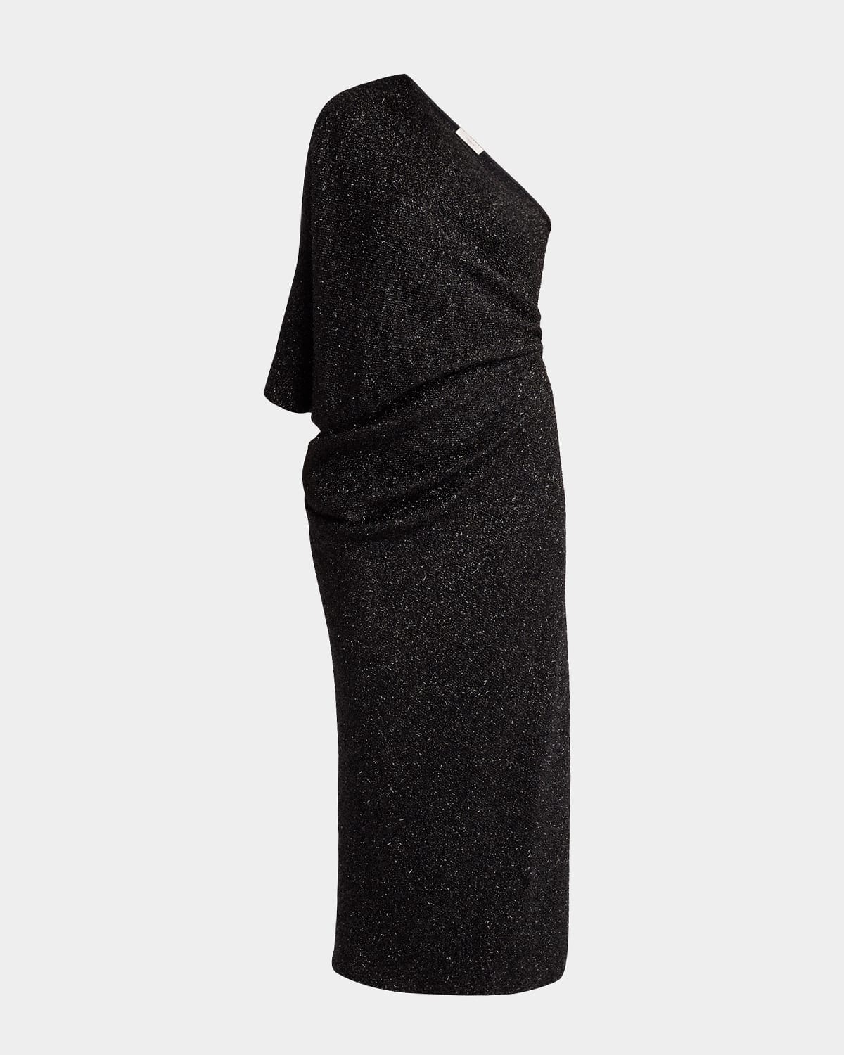 The Row Dorota Asymmetric Draped Dress In Black