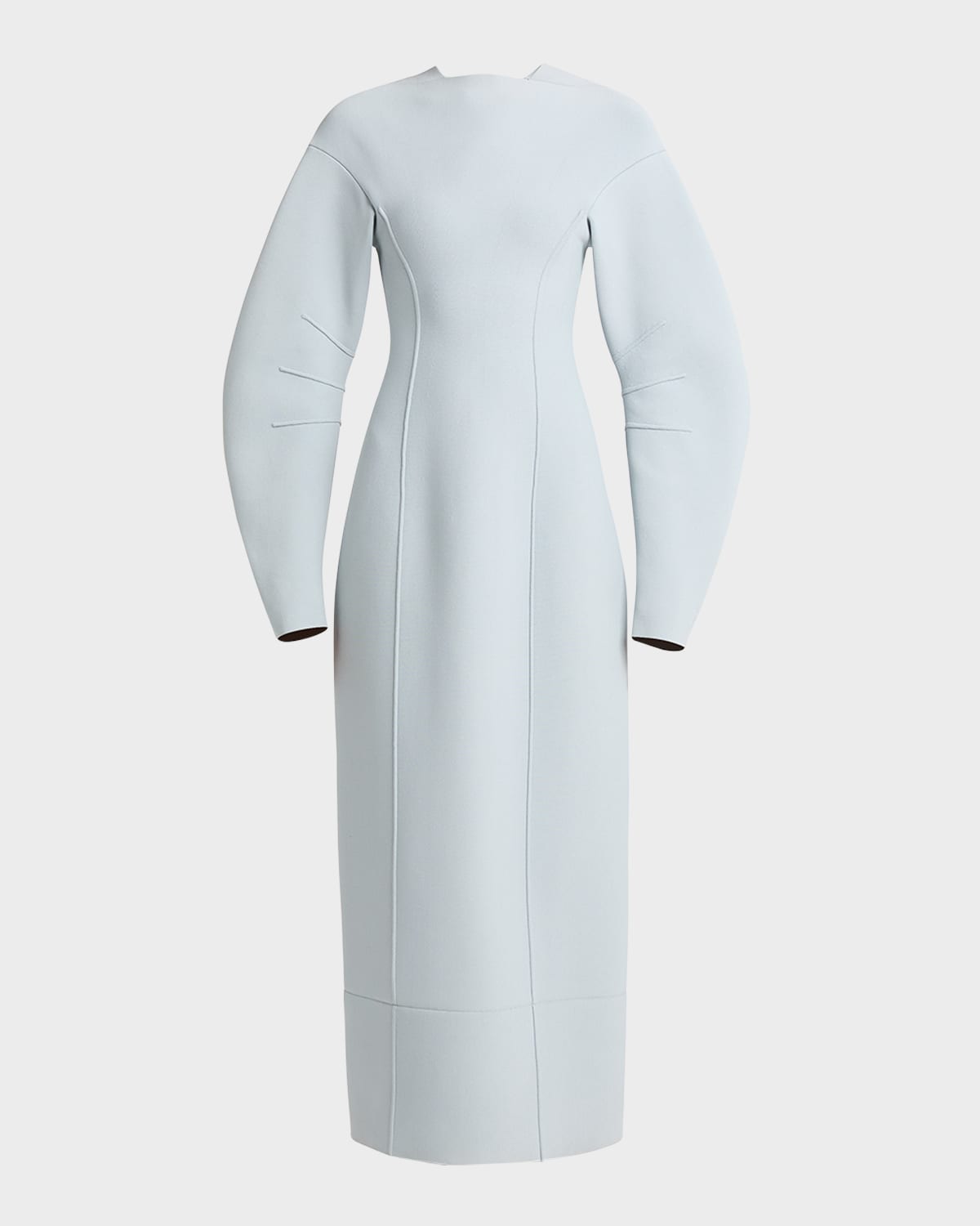 Jil Sander Double-face Seam Rounded Midi Dress In Steel