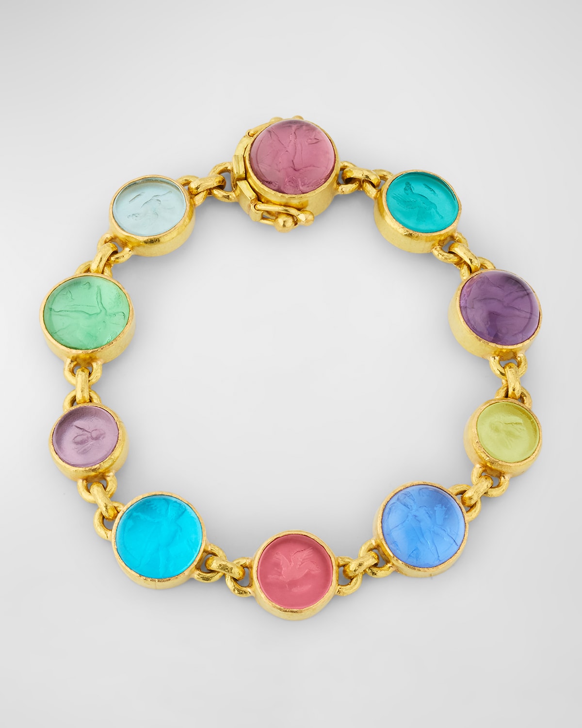19K Small Venetian Glass Intaglio Link Bracelet