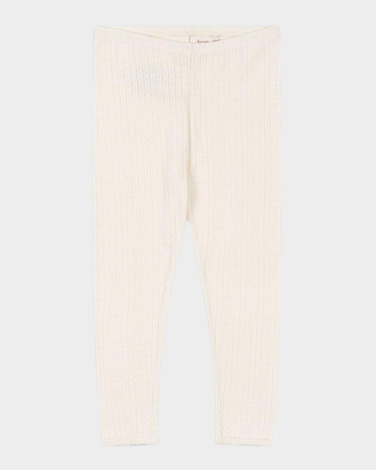 Konges Slojd Girl's Minnie Micro Floral-print Leggings In Antique White