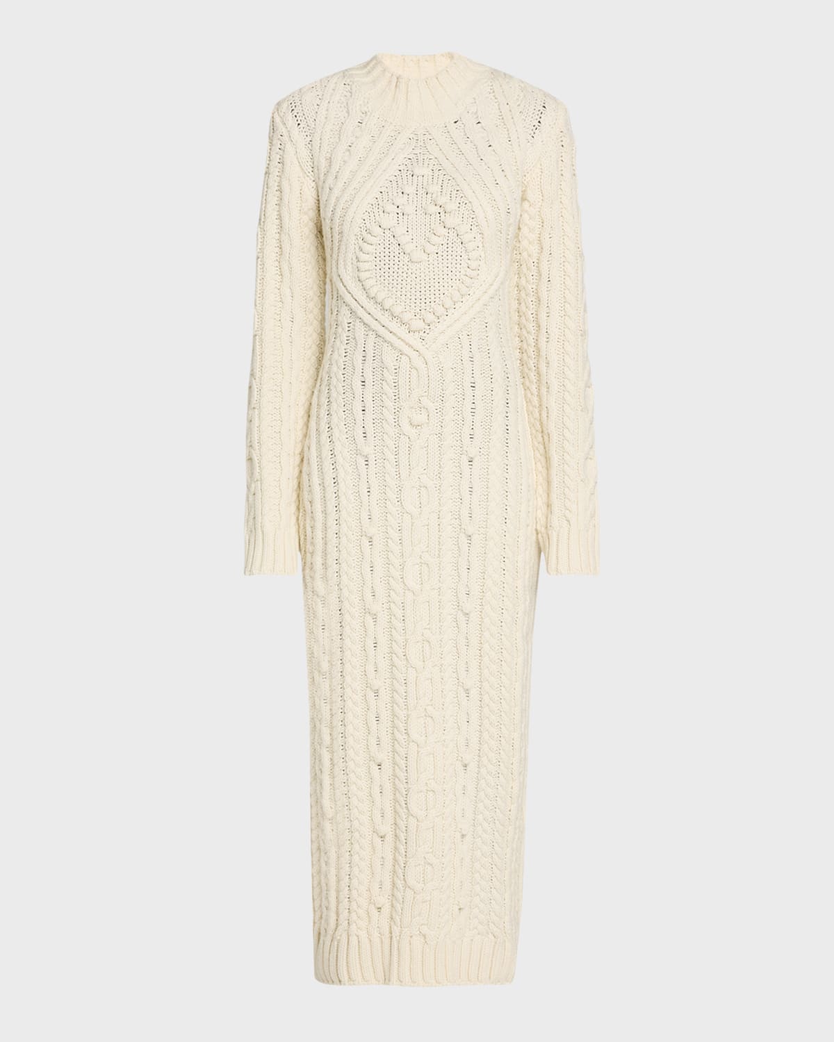 JEAN PAUL GAULTIER JE TAIME ARAN-KNIT MAXI SWEATER DRESS