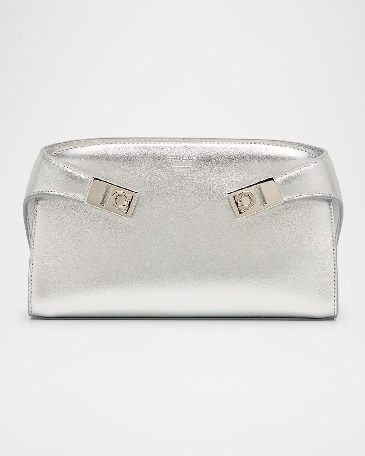 Ferragamo Hug Mini Leather Crossbody Bag In Argento