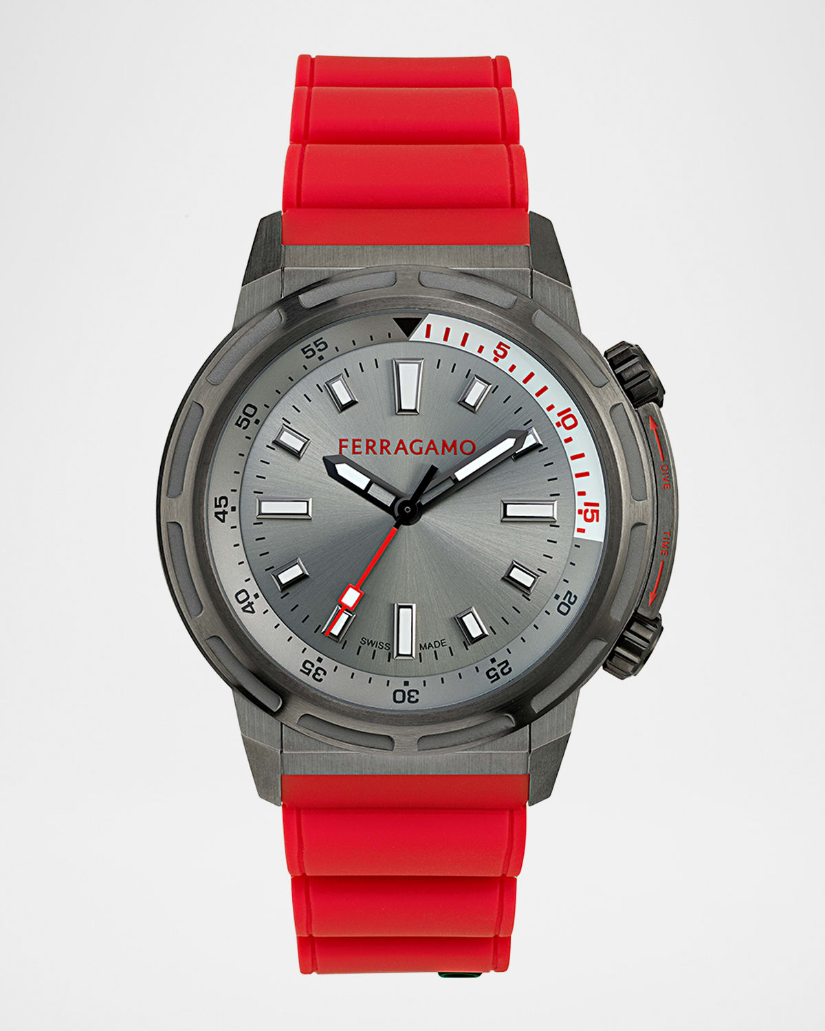 Sport IP Gunmetal PU-Strap Watch, 46mm