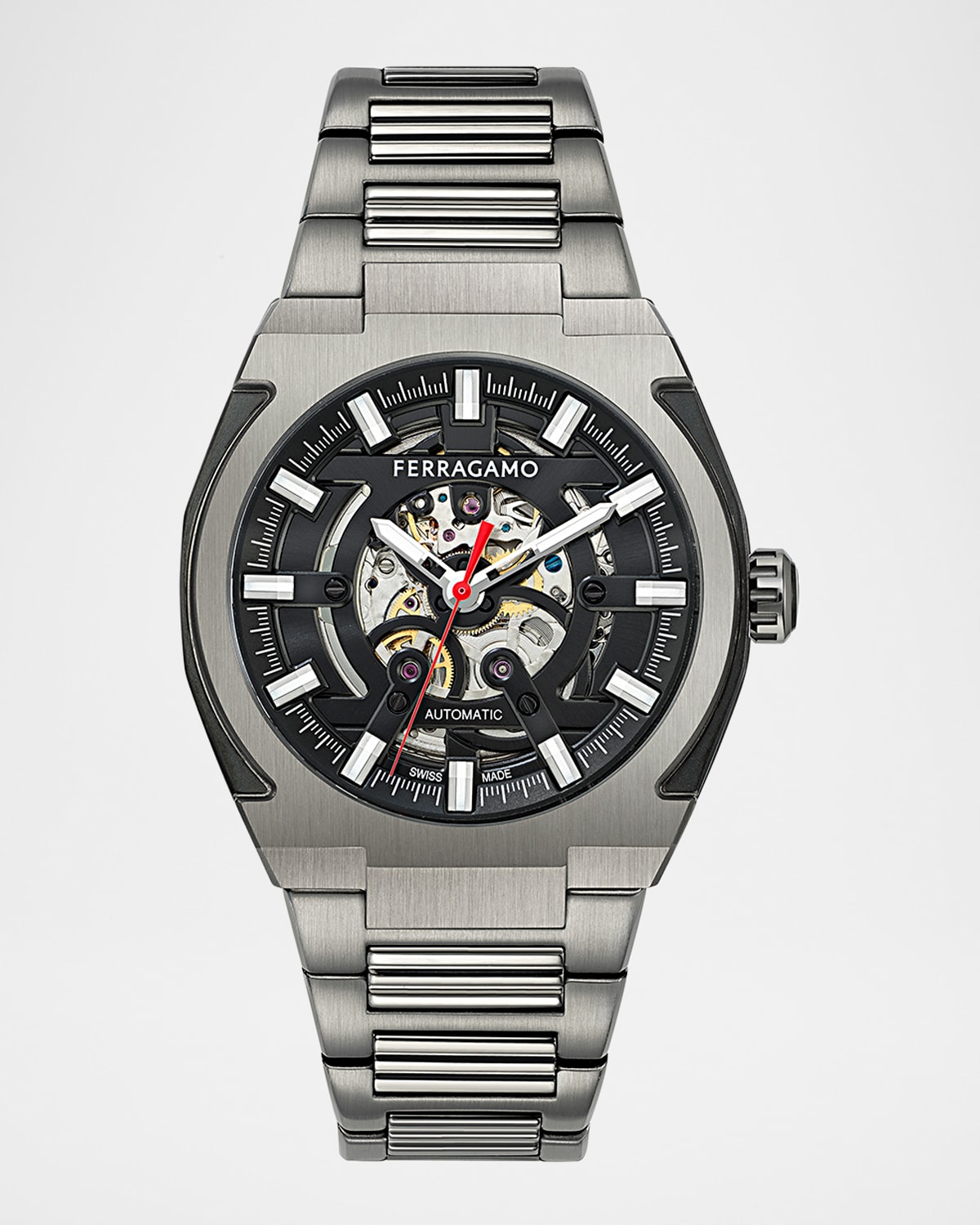 Supreme Skeleton IP Gunmetal Bracelet Watch, 43mm