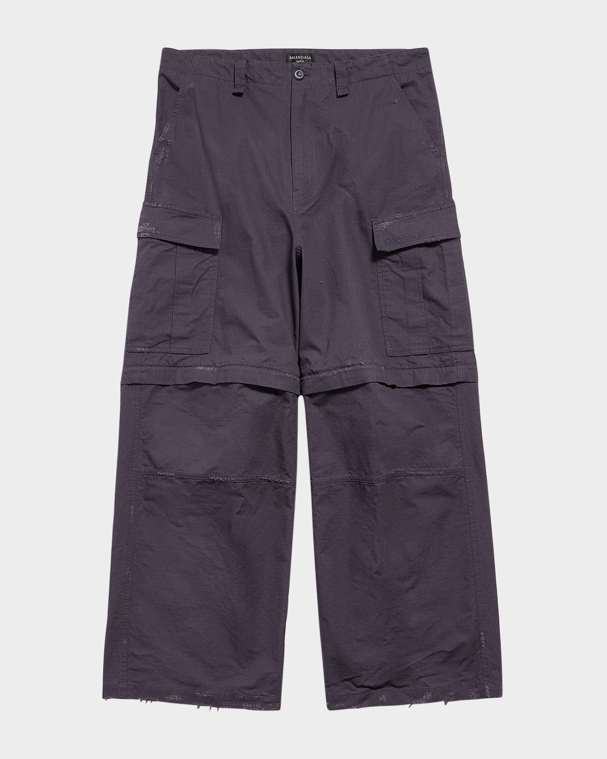 Balenciaga Men's Large Cargo Pants In 4100 Dark Navy