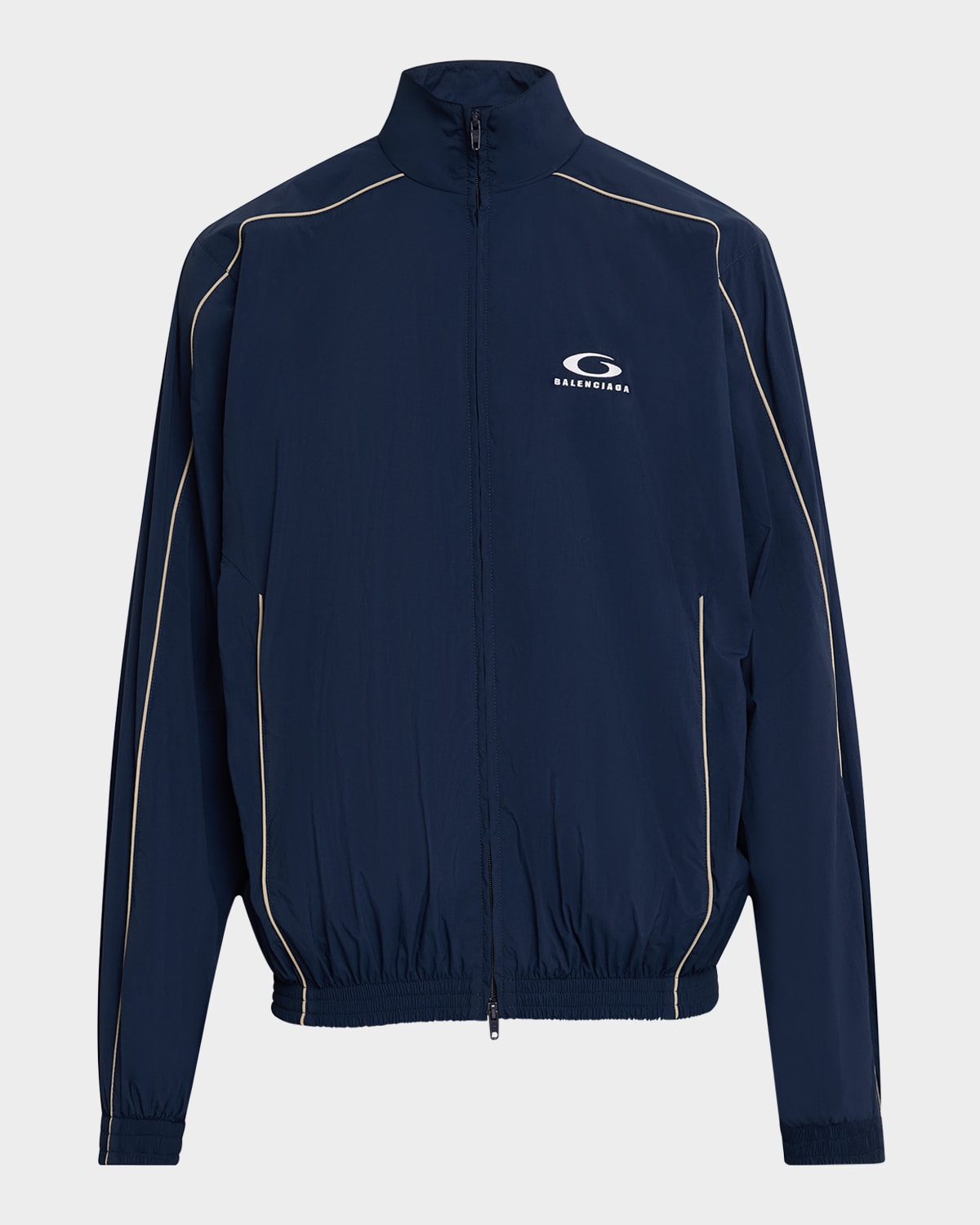 Balenciaga Men's Large Tracksuit Jacket In 8065 Navy