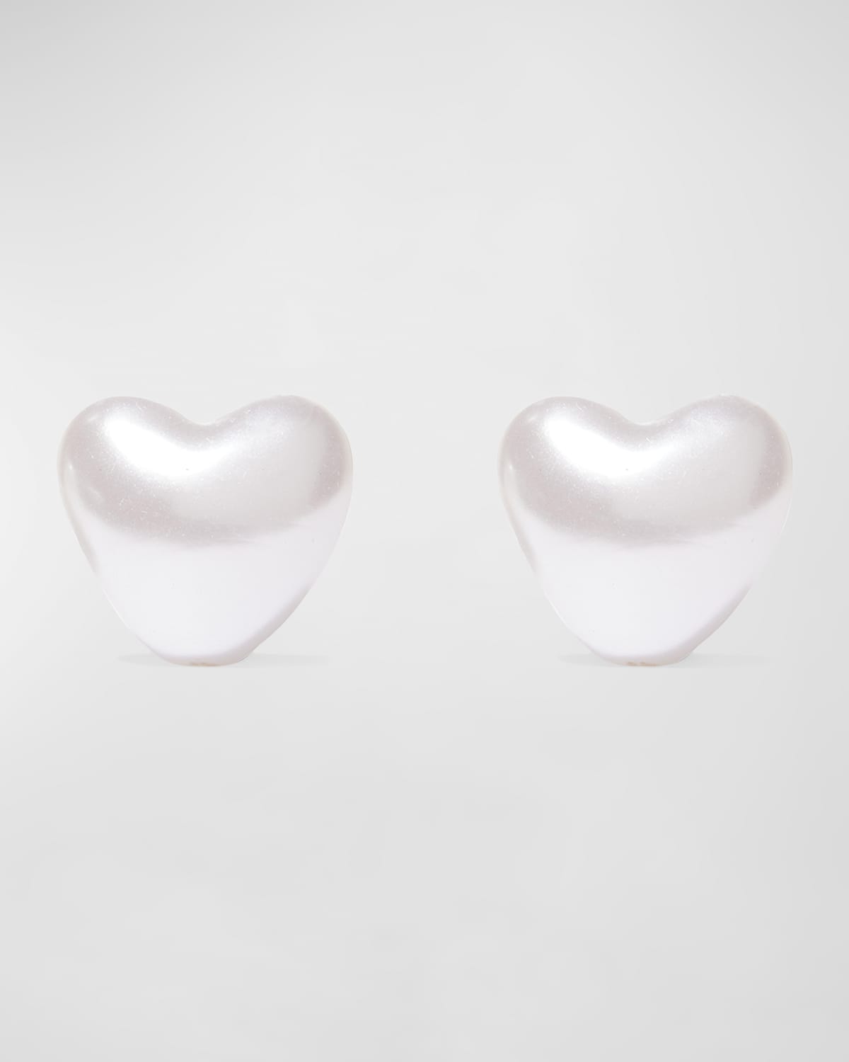 Pearly Heart Stud Earrings