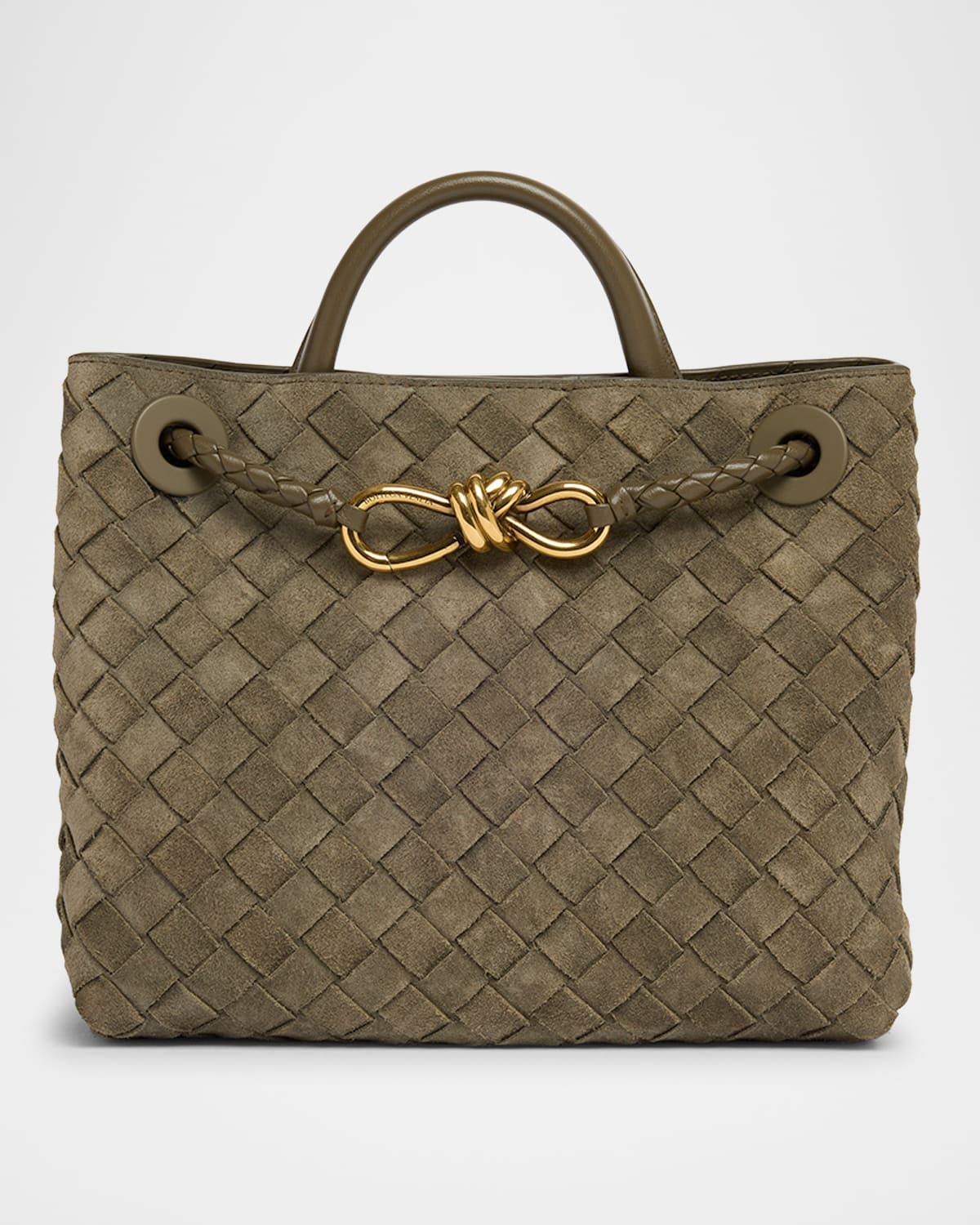 Bottega Veneta Small Andiamo Intrecciato Suede Shoulder Bag