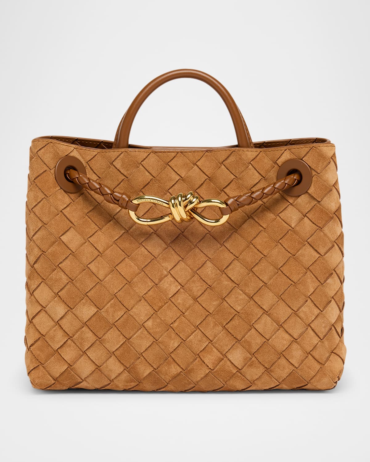 Bottega Veneta Small Andiamo Suede Tote Bag In Brown