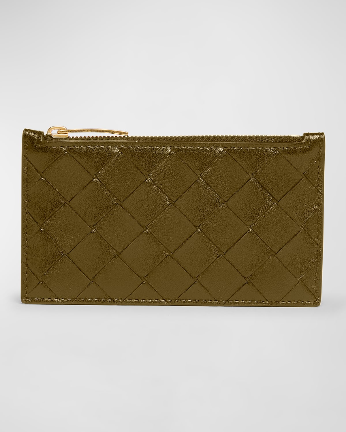 Bottega Veneta Intrecciato Business Card Case In Olive Oil