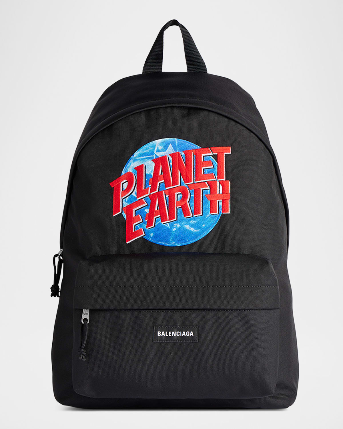Shop Balenciaga Men's Explorer Planet Earth Backpack In 1075 Black/ Blue/ Red