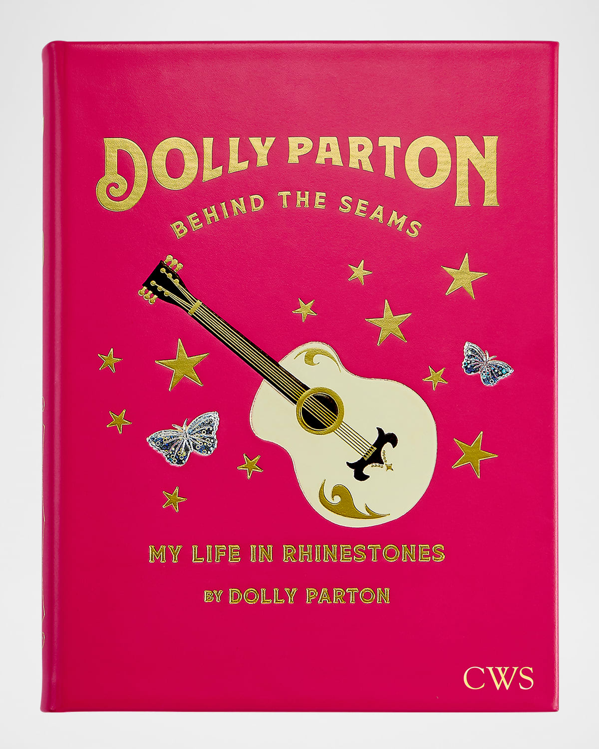 Graphic Image Behind The Seams: My Life In Rhinestones Leather-bound Book By Dolly Parton, Personalized In Pink