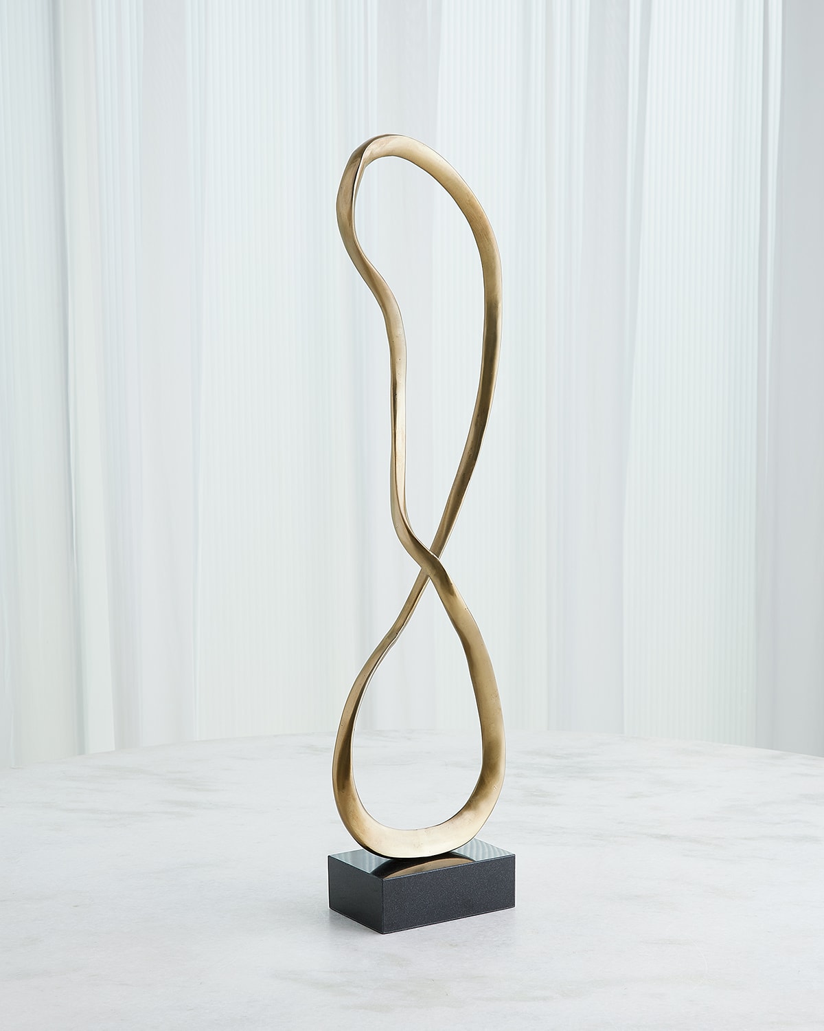 Global Views Abstract Loop Sculpture In Gold