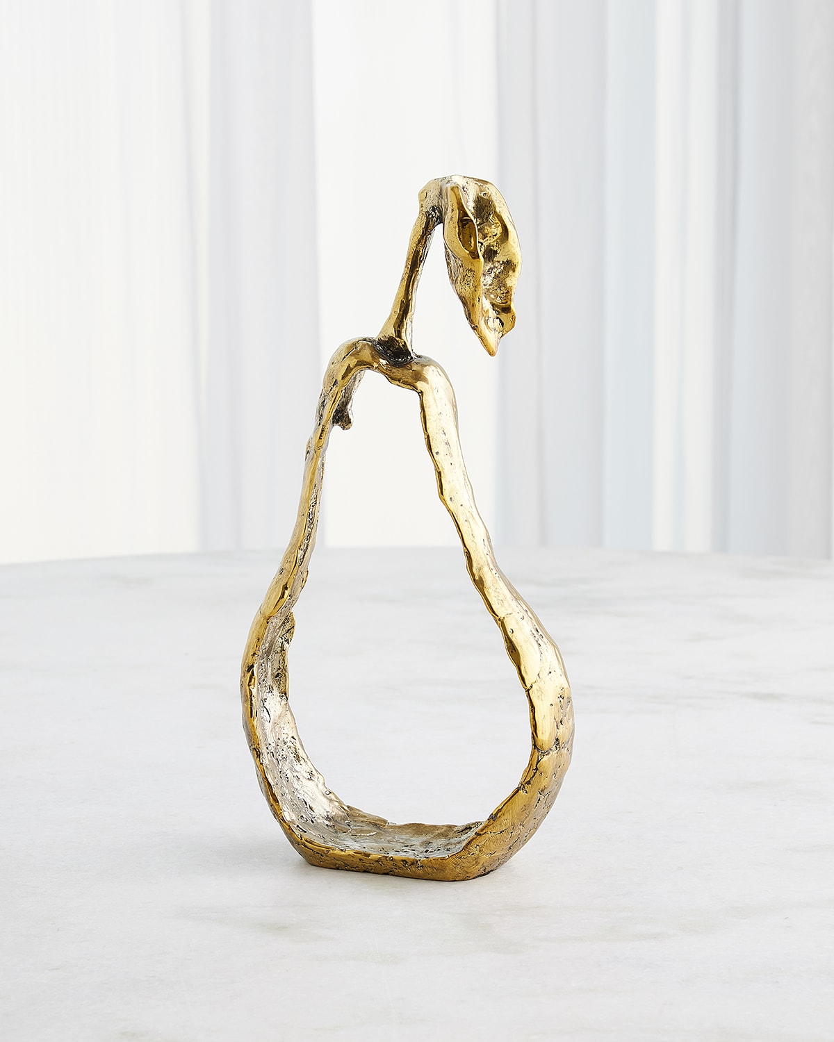 Global Views Brass Pear Silhouette Decor In Brass