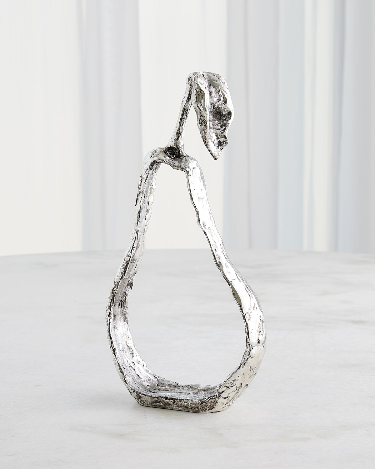 Global Views Nickel Pear Silhouette Decor In Nickel